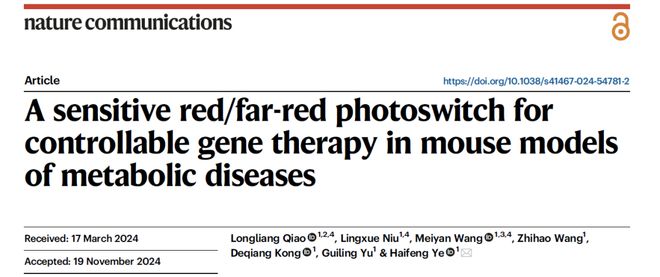 NatCommun丨叶海峰课题组新型光遗传学技术实现光照减肥！(图1)
