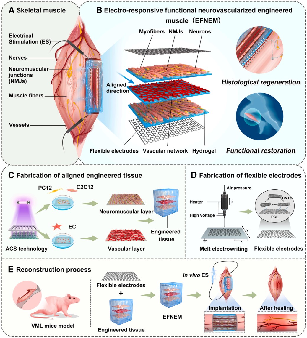 CellBiomater神经血管化的工程肌肉(图1)